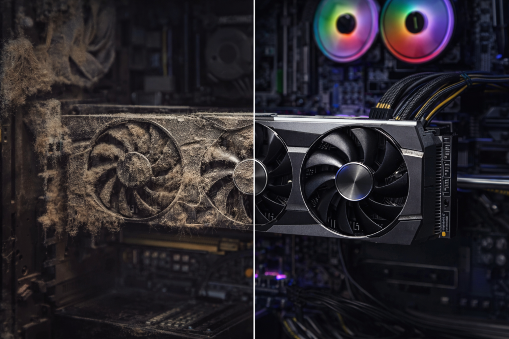Does Room Temperature Affect GPU Heat? Comparison showing 25°C room with 75°C GPU vs 35°C room with 88°C GPU temperature increase